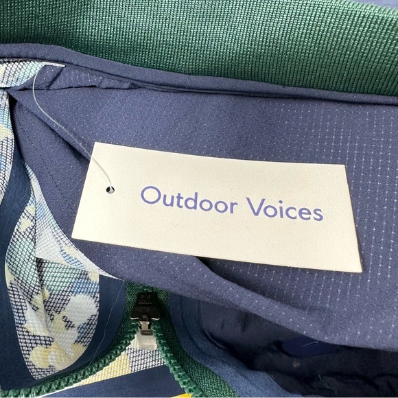 Outdoor Voices NWT RecTrek Hoodie Jacket Floral Blue Green Size S - Picture 12 of 14